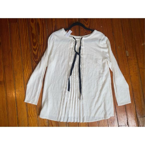 SOFT SURROUNDINGS Pleated Ecru Ivory Reserva Sweater Tunic, Size Medium, MP $90 - Picture 9 of 11